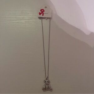 Silver Chain Fashion Necklace with Bear Pendant